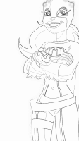 A coloring page of mega mindy